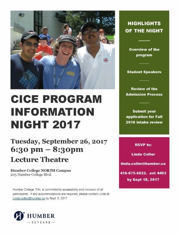 CICE Humber College Info Night CICE Humber College Info Night